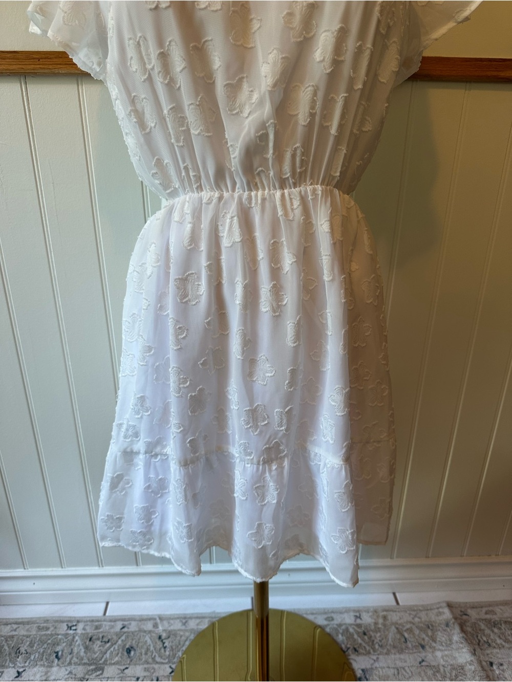 Show Me Your MuMu White Tiered Flutter Mini Dress - Picture 4 of 7